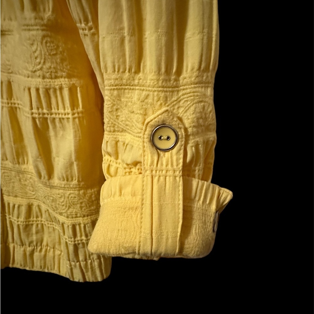 Christopher & Banks yellow Waffle zip up Long Sleeve - Picture 7 of 10